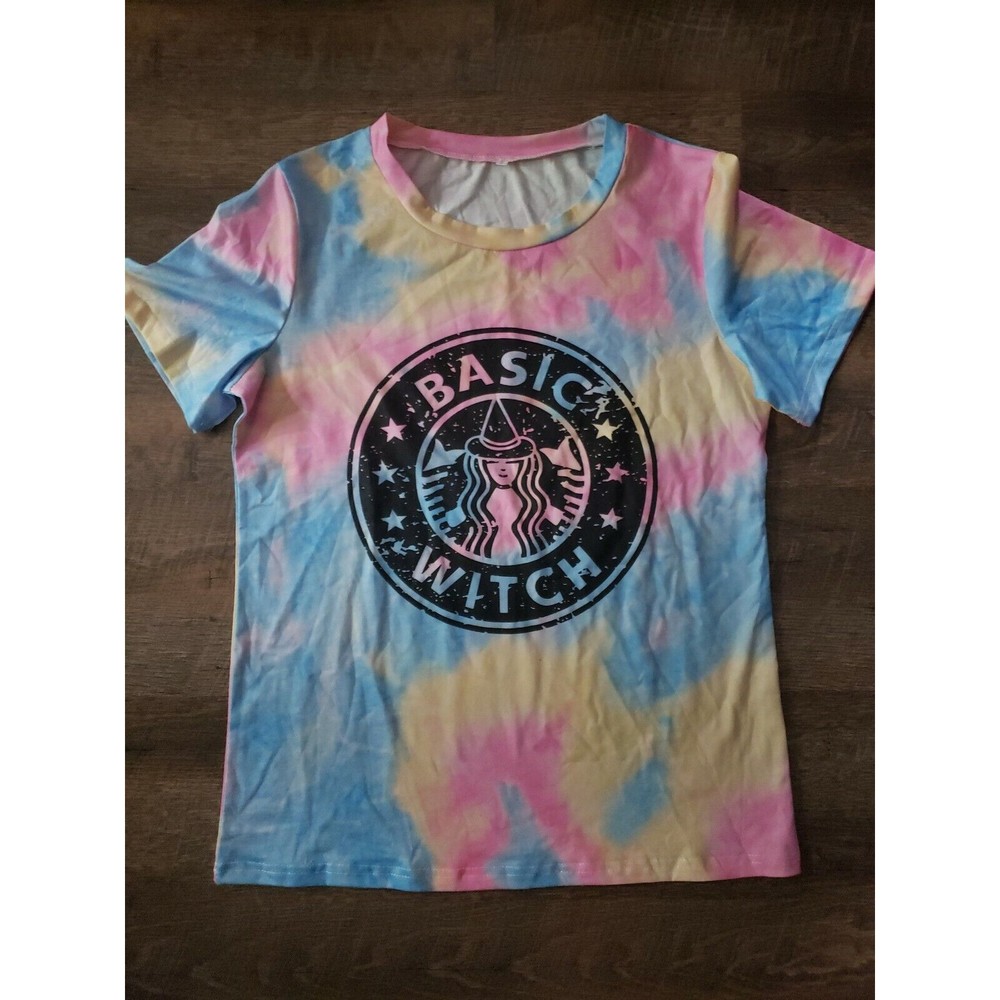 Womens Sz S Basic Witch Tie Dye Tee Shirt